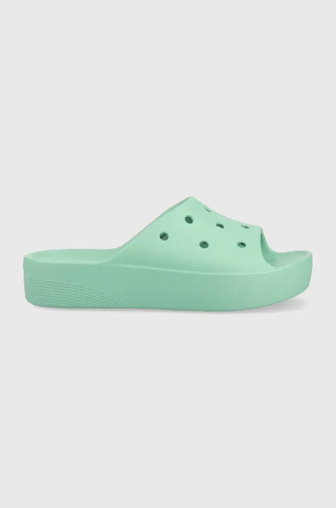 Crocs sliders Classic Platform slide women's turquoise color 208180