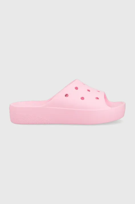Шлепанцы Crocs Classic Platform Slide женские цвет розовый на платформе 208180 208180.6S0-6S0