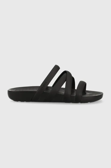 Παντόφλες Crocs Splash Strappy Sandal Splash Strappy Sandal χρώμα: μαύρο, 28217 IC0434 208217