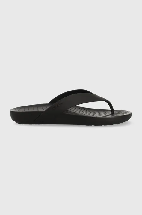 Crocs flip-flop Splash Flip fekete, női, lapos talpú, 208218, 208437