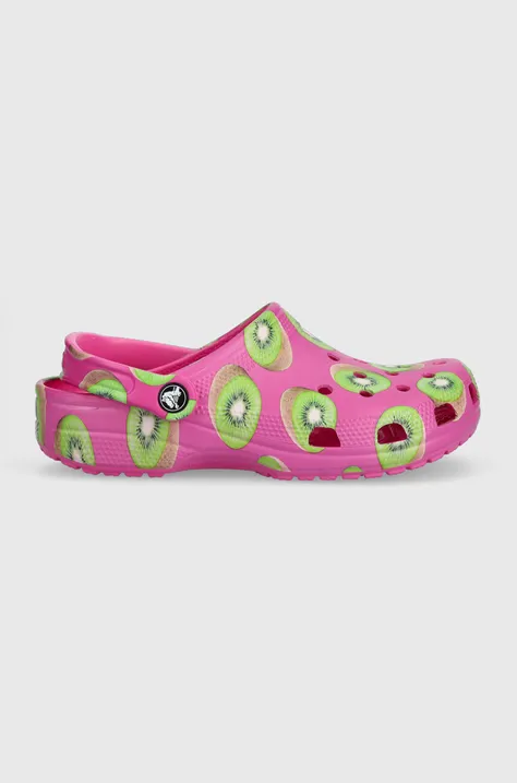 Crocs sliders Classic Hyper Real clog women's pink color 208343