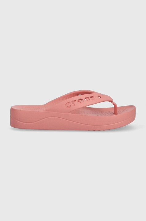 Σαγιονάρες Crocs Baya Platform Flip χρώμα: ροζ, 208395