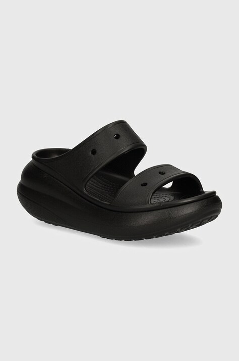 Шлепанцы Crocs Classic Crush Sandal женские цвет чёрный на платформе 207670.001-001