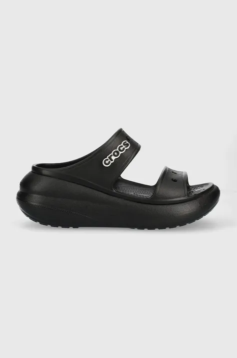 Παντόφλες Crocs Classic Crush Sandal χρώμα: μαύρο, 207670