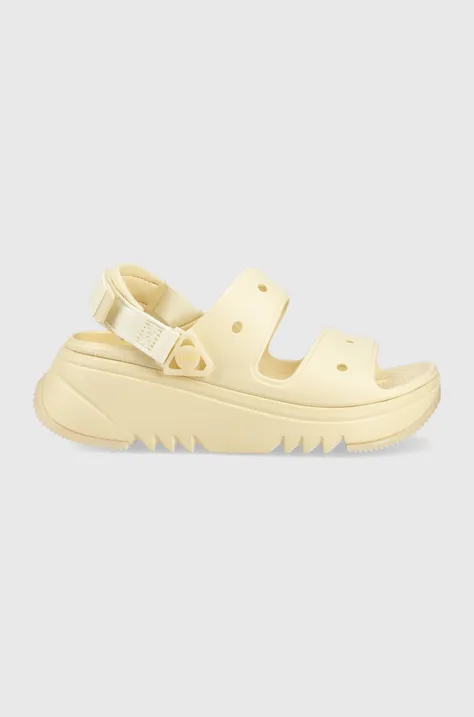 Crocs sliders Classic Hiker Xscape sandal women's beige color 208181