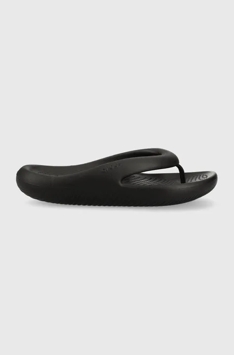 Japanke Crocs Mellow Slide za žene, boja: crna, ravni potplat, 208437