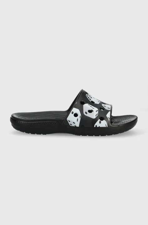 Crocs sliders Classic Dice Print slide women's black color 208769