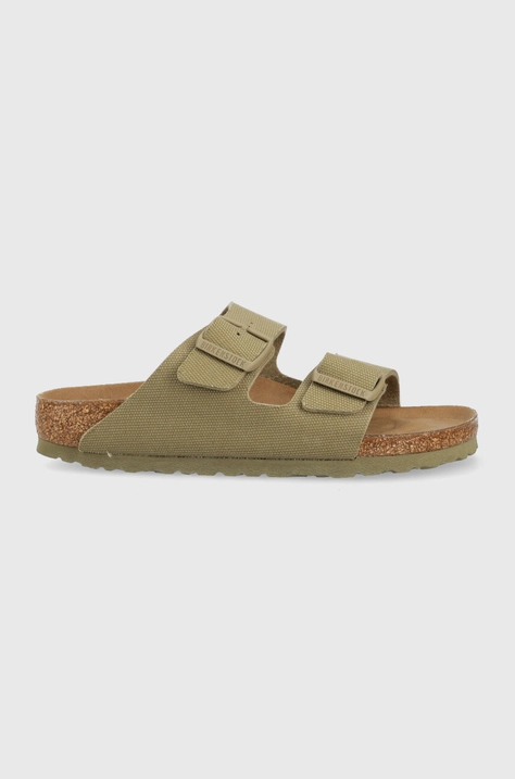 Natikači Birkenstock Arizona Rivet Logo ženski, zelena barva, 1024065