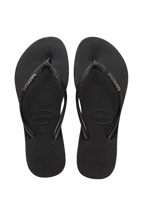 В'єтнамки Havaianas SLIM SPARKLE II жіночі колір чорний на плоскому ходу 4146093.0090