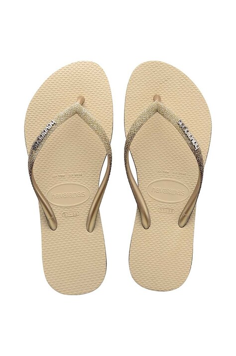 Вьетнамки Havaianas SLIM SPARKLE II женские цвет бежевый на плоском ходу 4146093.0154