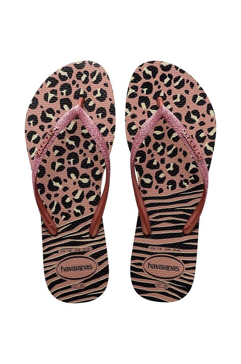 Вьетнамки Havaianas SLIM ANIMALS женские цвет чёрный на плоском ходу 4147964.1924