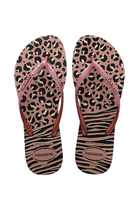 Žabky Havaianas SLIM ANIMALS dámske, čierna farba, na plochom podpätku, 4147964.1924