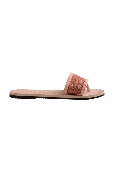 Havaianas klapki YOU ANGRA GLITTER damskie kolor różowy 4148294.0076