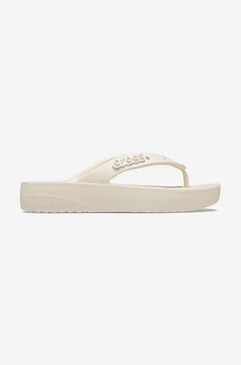 Crocs flip flops Classic Platform Flip women's beige color