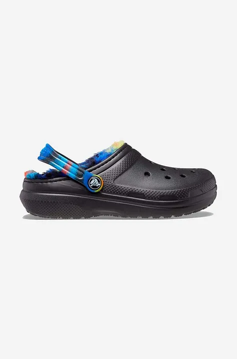 Παντόφλες Crocs Lined Spray Dye Clog χρώμα: μαύρο