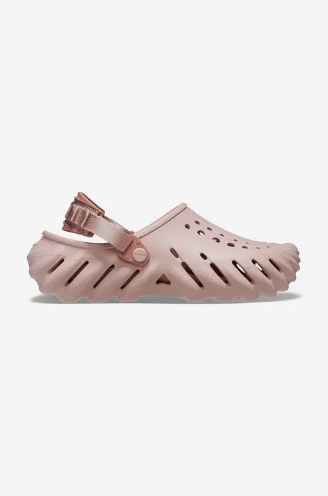 Pantofle Crocs Echo Clog dámské, béžová barva, na platformě, 209366, 207937