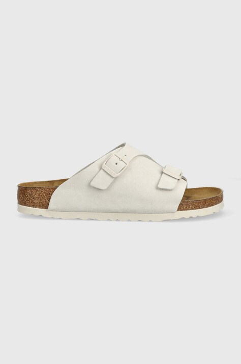 Замшеві шльопанці Birkenstock Zurich жіночі колір сірий 1025008