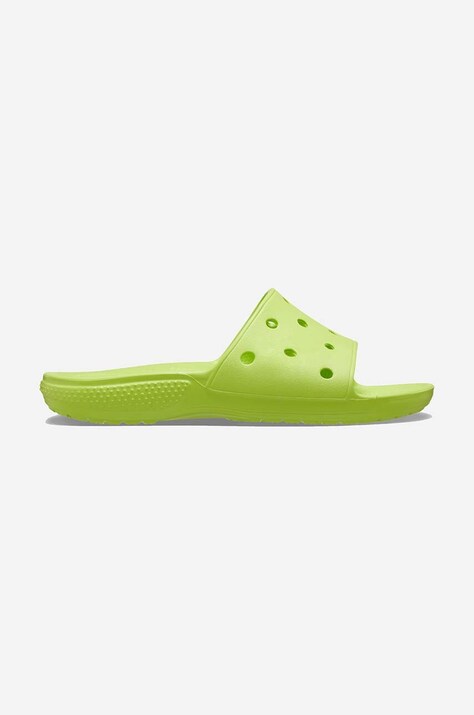 Crocs sliders Classic slide women's green color