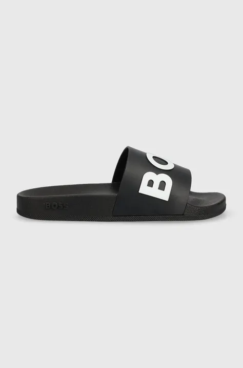 Pantofle BOSS Bay It dámské, černá barva, 50471271