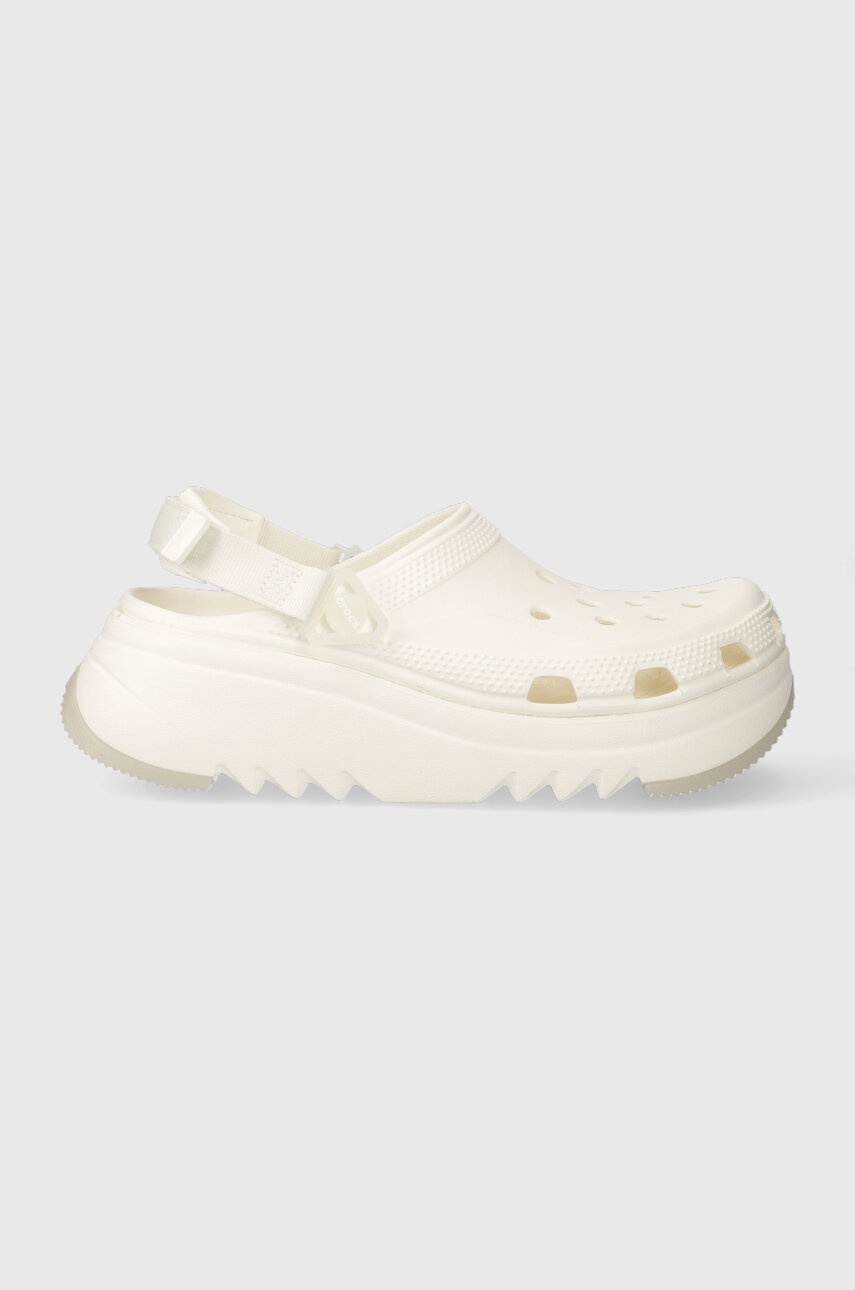 Crocs klapki damskie kolor biały na platformie