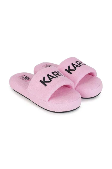 Дитячі шльопанці Karl Lagerfeld колір рожевий