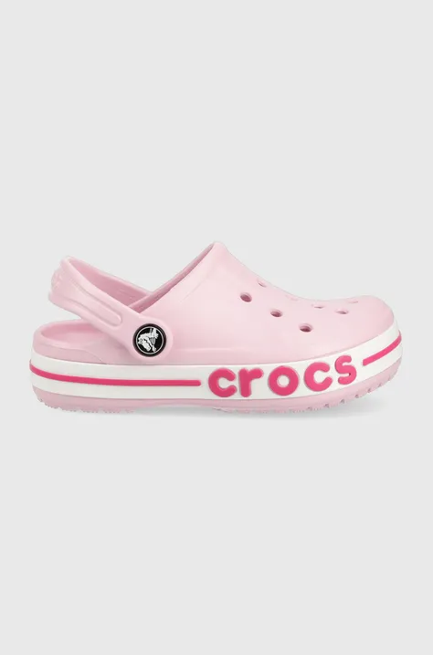 Дитячі шльопанці Crocs колір рожевий