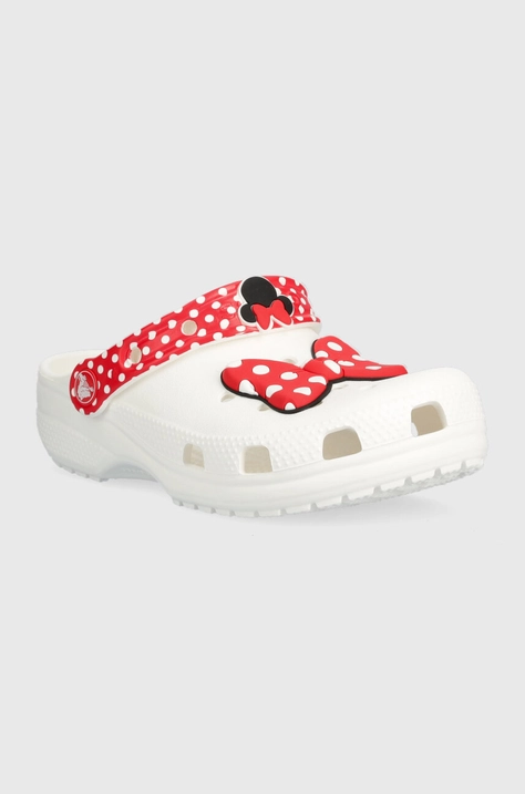 Detské šľapky Crocs CLASSIC DISNEY MINNIE biela farba