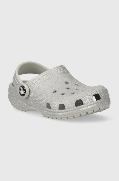 Детские шлепанцы Crocs цвет серебрянный