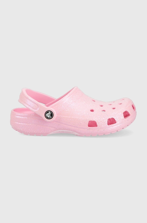 Παιδικές παντόφλες Crocs CLASSIC GLITTER CLOG χρώμα: ροζ