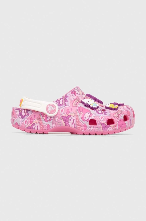 Crocs klapki dziecięce CLASSIC HELLO KITTY kolor różowy