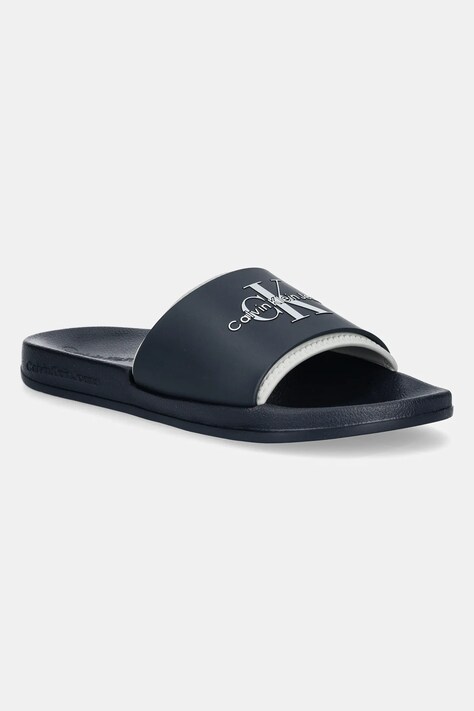 Calvin Klein Jeans klapki SLIDE MONOGRAM TPU męskie kolor granatowy