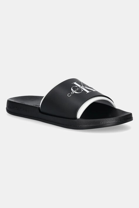 Calvin Klein Jeans papuci SLIDE MONOGRAM TPU barbati, culoarea negru