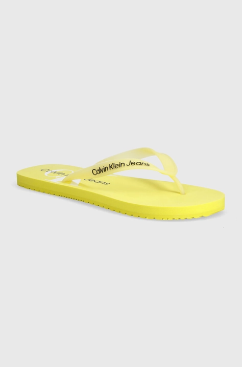 Japanke Calvin Klein Jeans BEACH SANDAL MONOGRAM TPU za muškarce, boja: žuta