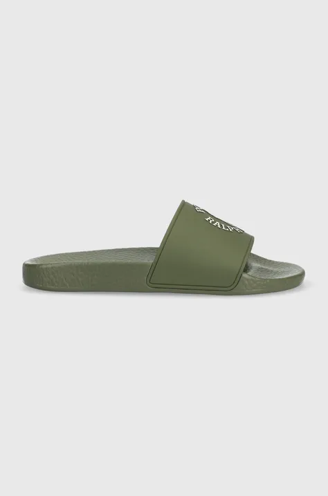 Polo Ralph Lauren papuci Polo Slide barbati, culoarea verde, 809892947003