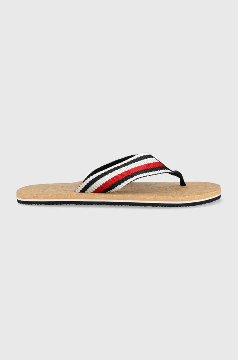 Σαγιονάρες Tommy Hilfiger HILFIHER CORK BEACH SANDAL χρώμα: ναυτικό μπλε, FM0FM04475