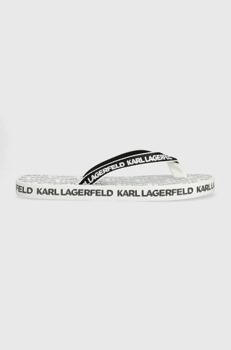 Žabky Karl Lagerfeld KOSTA MNS pánske, biela farba, KL71003