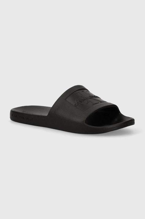 Чехли Calvin Klein Jeans SLIDE MONOGRAM DEBOSSED EVA в черно YM0YM00060