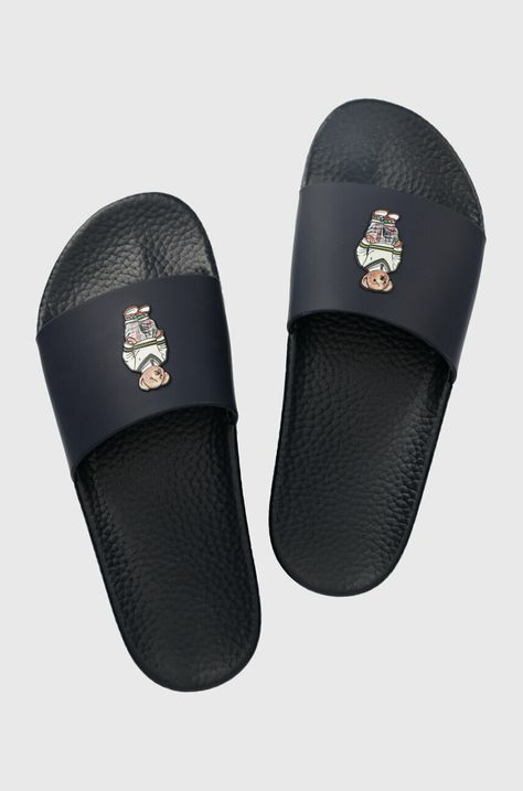 Pantofle Polo Ralph Lauren Polo Slide tmavomodrá barva, 809892944001