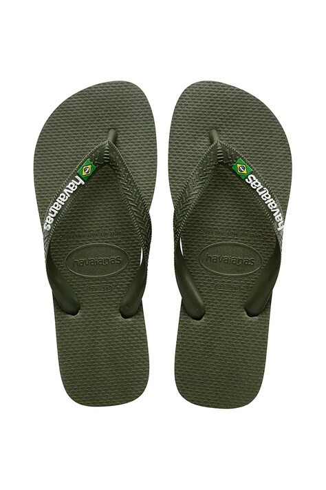 Вьетнамки Havaianas BRASIL LOGO цвет зелёный 4110850.3058