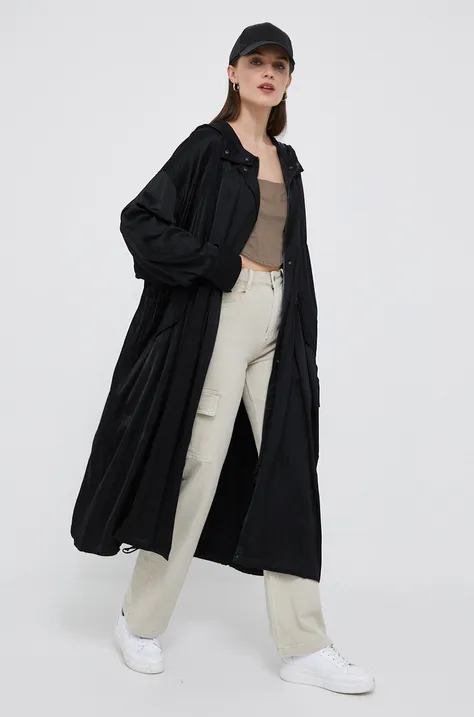 Calvin Klein hanorac femei, culoarea negru, de tranzitie