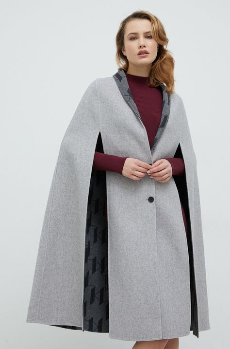 Oboustranný vlněný kabát Karl Lagerfeld