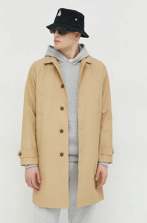 Παλτό Abercrombie & Fitch χρώμα: μπεζ