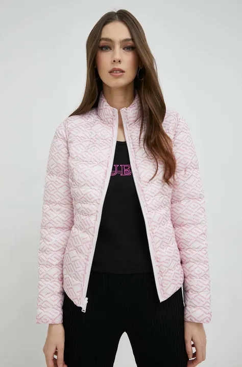 Двостороння куртка Guess жіноча колір рожевий перехідна