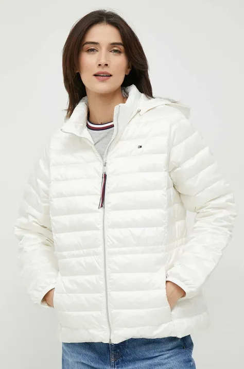 Пухова куртка Tommy Hilfiger жіноча колір білий перехідна