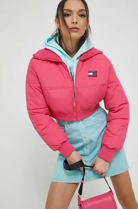 Tommy Jeans kurtka damska kolor różowy zimowa