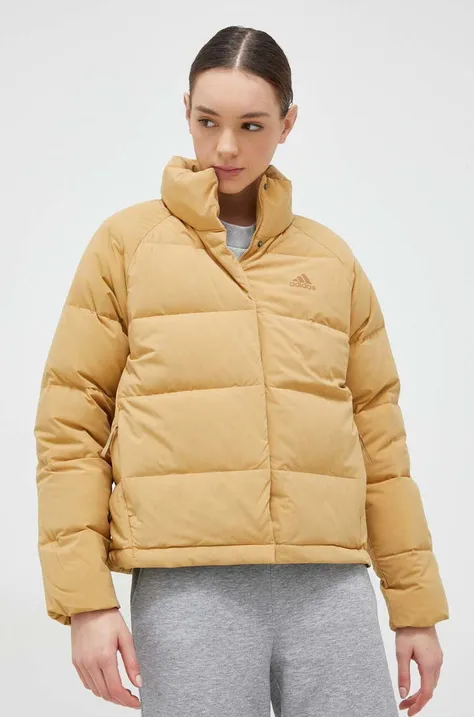 Пуховая куртка adidas женская цвет жёлтый зимняя