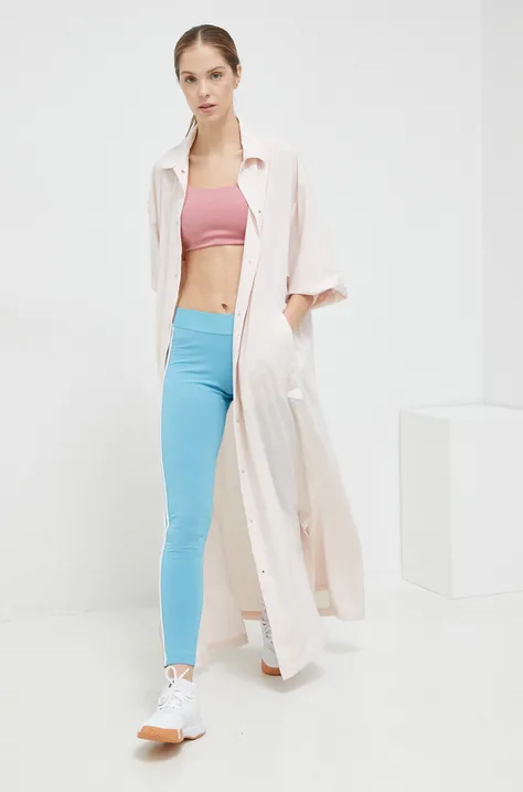 Kabát adidas ružová farba, maxi, oversize