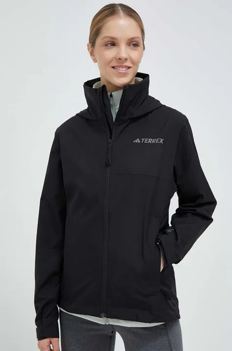 Kišna jakna adidas TERREX Multi RAIN.RDY za žene, boja: crna, za prijelazno razdoblje