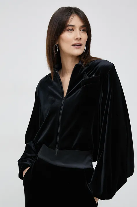 Emporio Armani bluza damska kolor czarny gładka