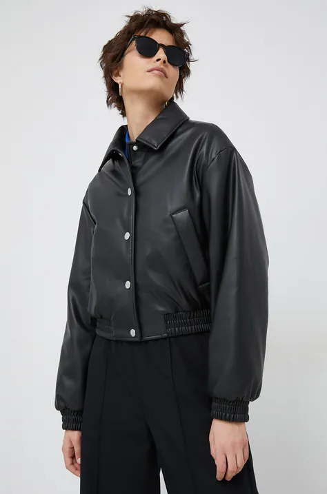 Куртка United Colors of Benetton жіноча колір чорний перехідна oversize